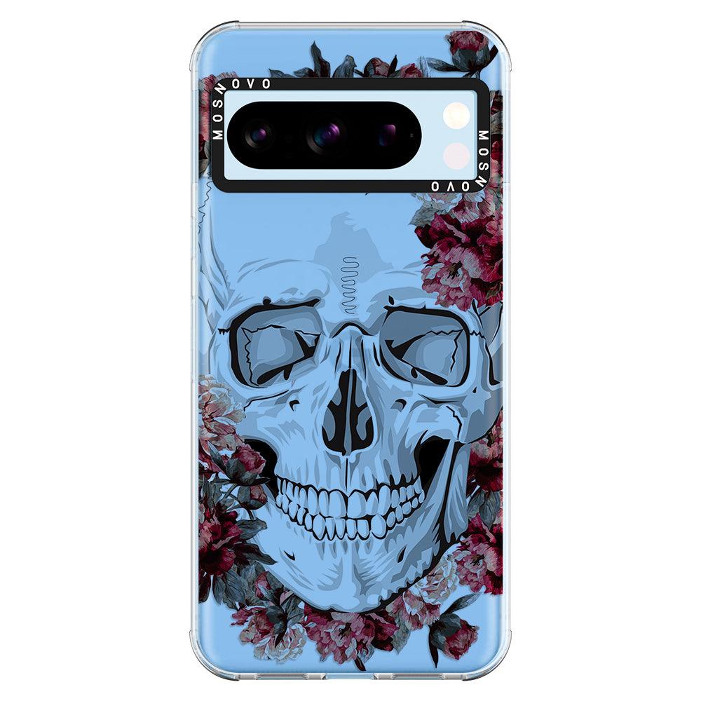 Red Flower Skull Phone Case - Google Pixel 8 Pro Case