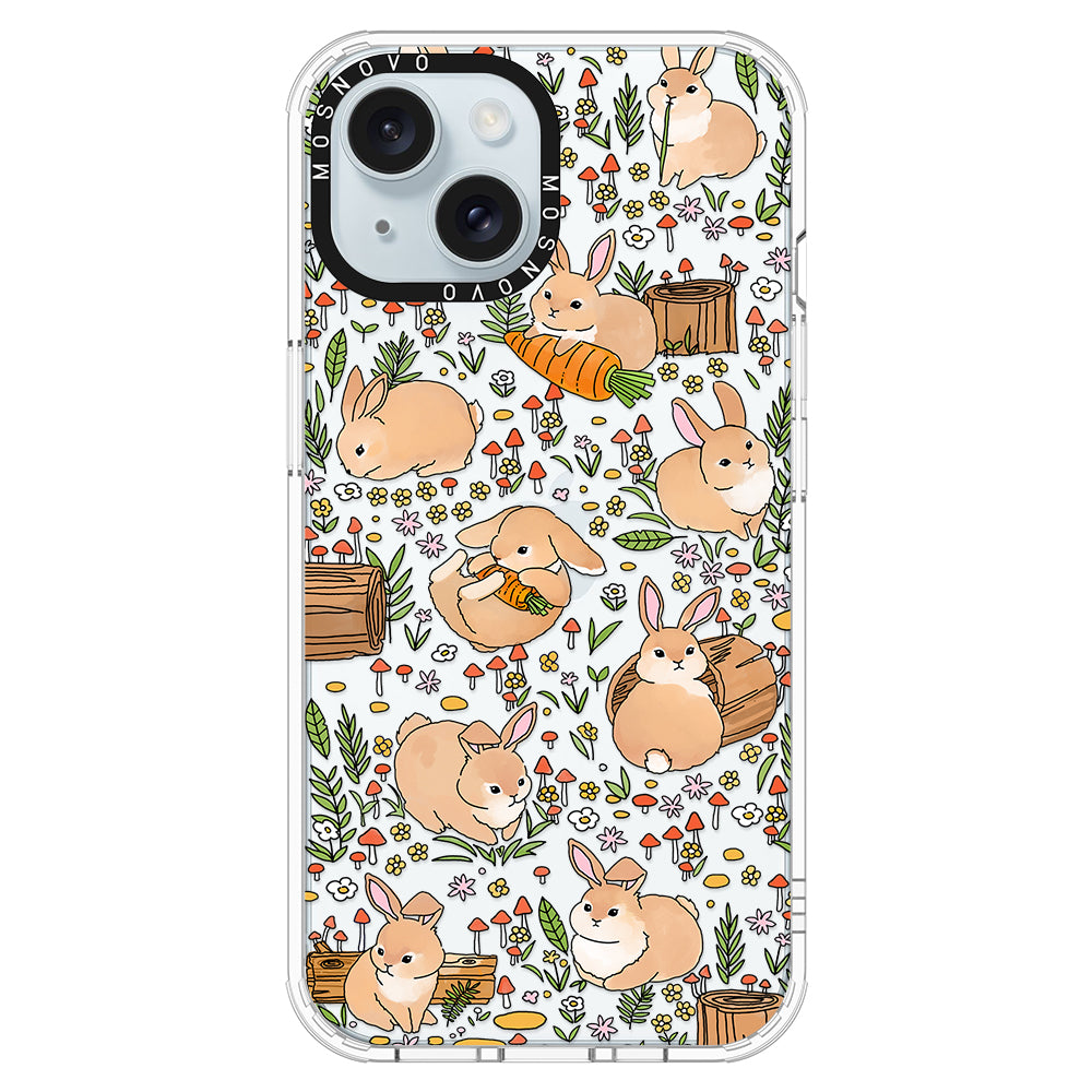 Cute Bunny Garden Phone Case - iPhone 15 Plus Case - MOSNOVO