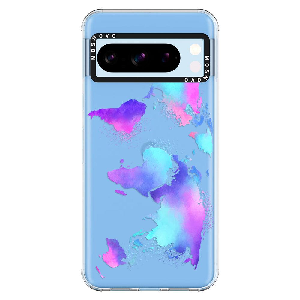 Psychedelic World Map Phone Case - Google Pixel 8 Pro Case - MOSNOVO