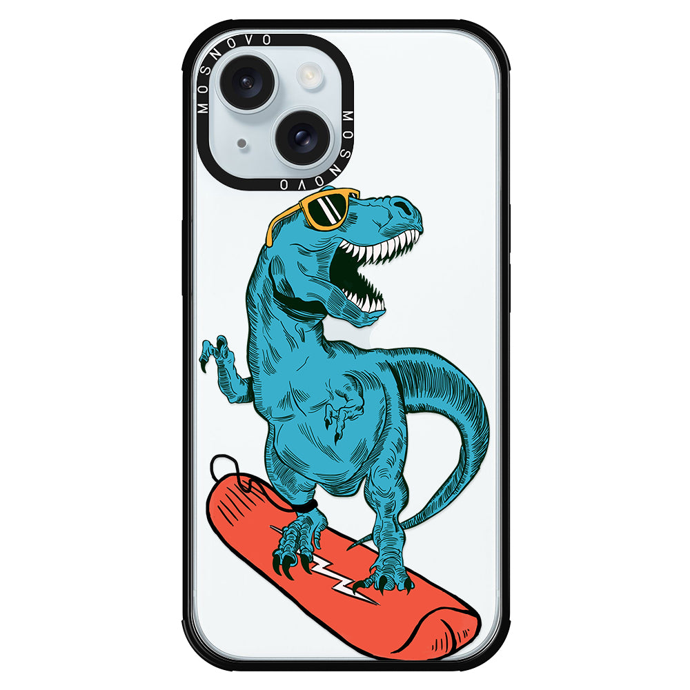 Surfing Dinosaur Phone Case - iPhone 15 Case - MOSNOVO