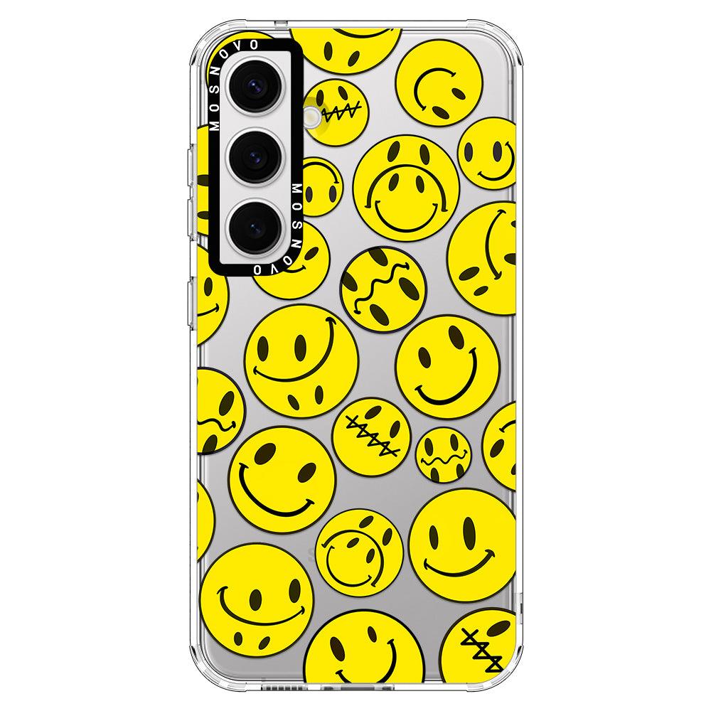 Yellow Sad Smile Face Phone Case - Samsung Galaxy S24 Case - MOSNOVO