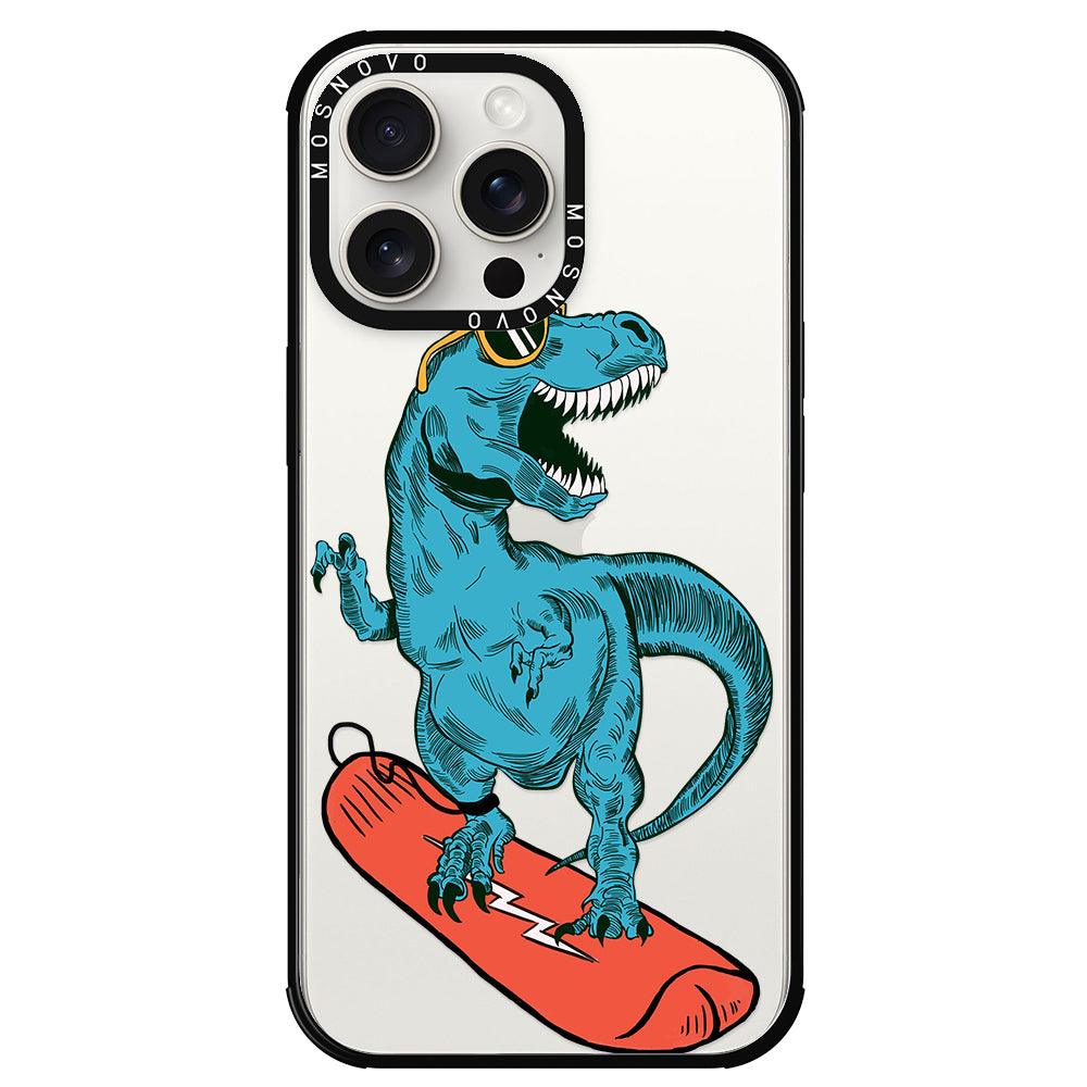 Surfing Dinosaur Phone Case - iPhone 15 Pro Max Case - MOSNOVO