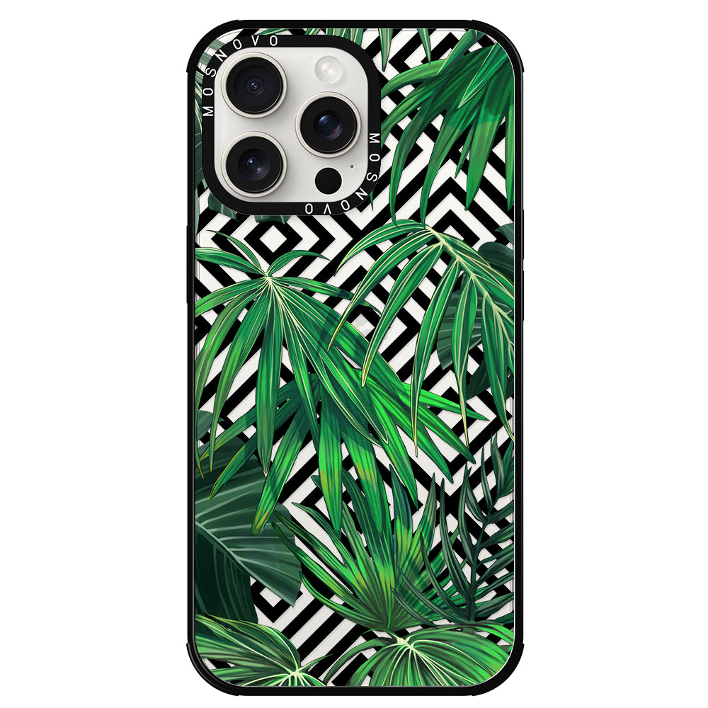 Areca Palm Pattern Phone Case - iPhone 15 Pro Max Case - MOSNOVO