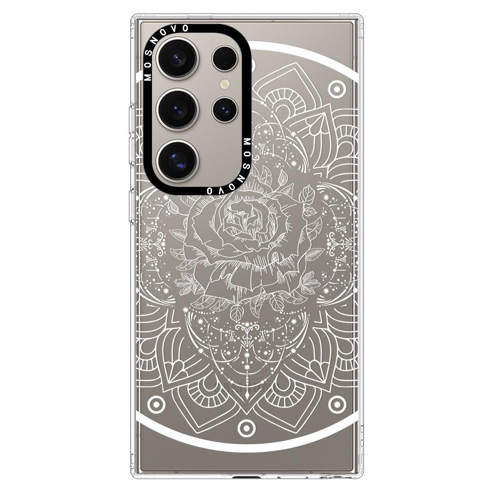 Rose Mandala Phone Case - Samsung Galaxy S24 Ultra Case - MOSNOVO