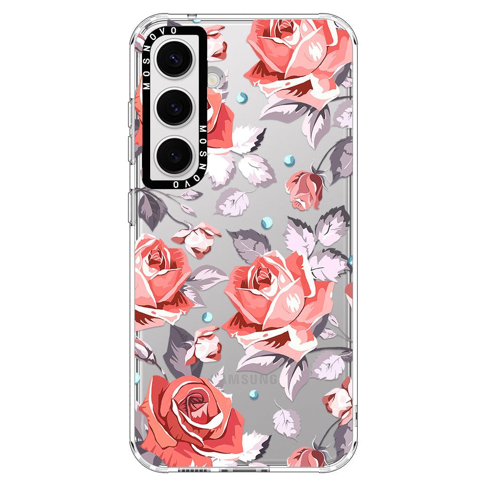 Retro Floral Phone Case - Samsung Galaxy S24 Plus Case - MOSNOVO