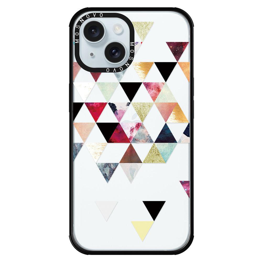 Triangles Stone Marble Phone Case - iPhone 15 Plus Case - MOSNOVO