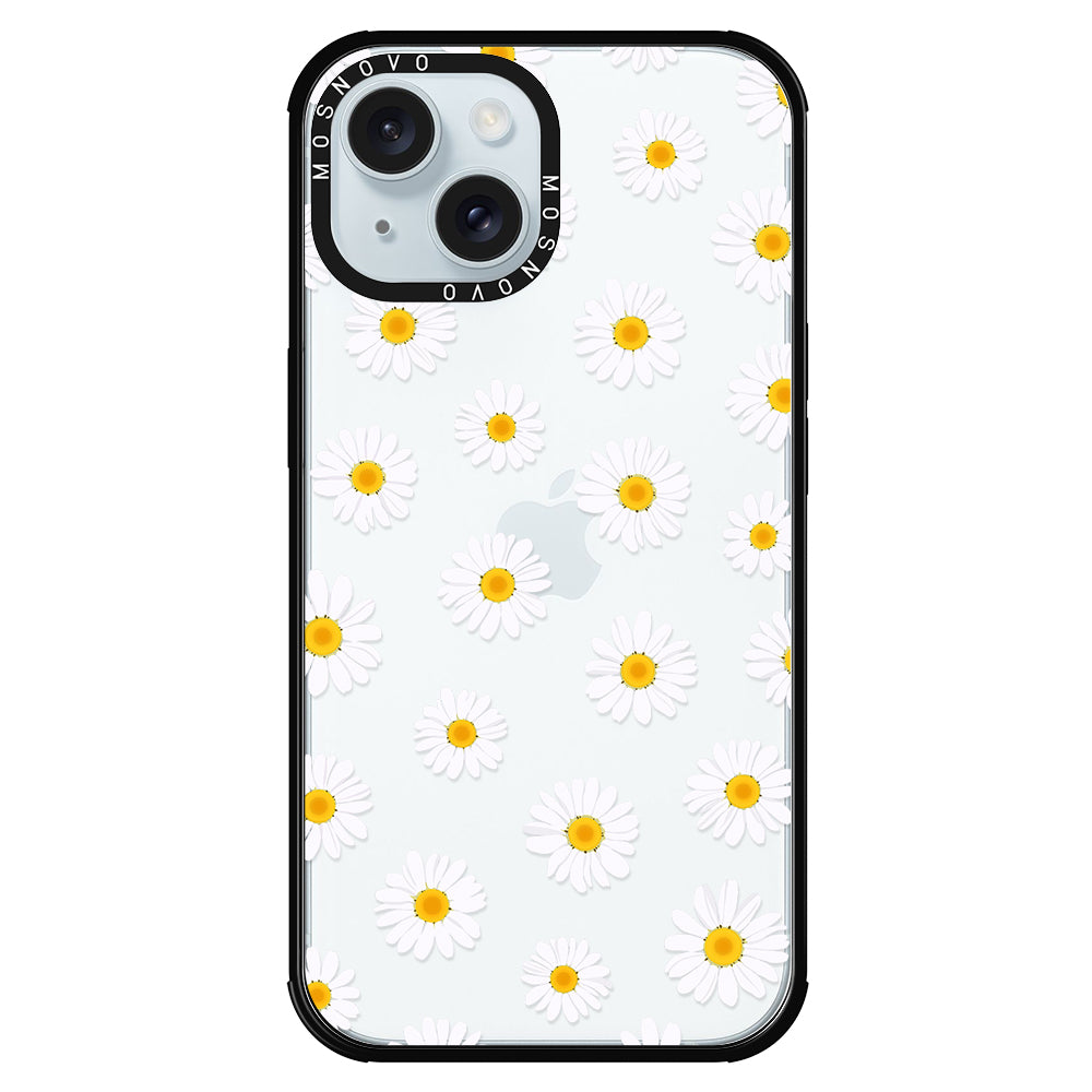 White Daisy Phone Case - iPhone 15 Case - MOSNOVO