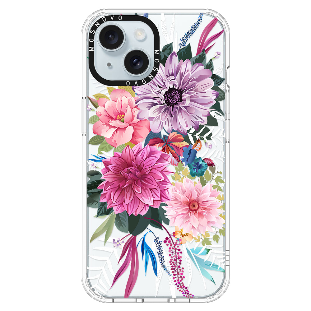 Dahlia Bloom Phone Case - iPhone 15 Plus Case - MOSNOVO