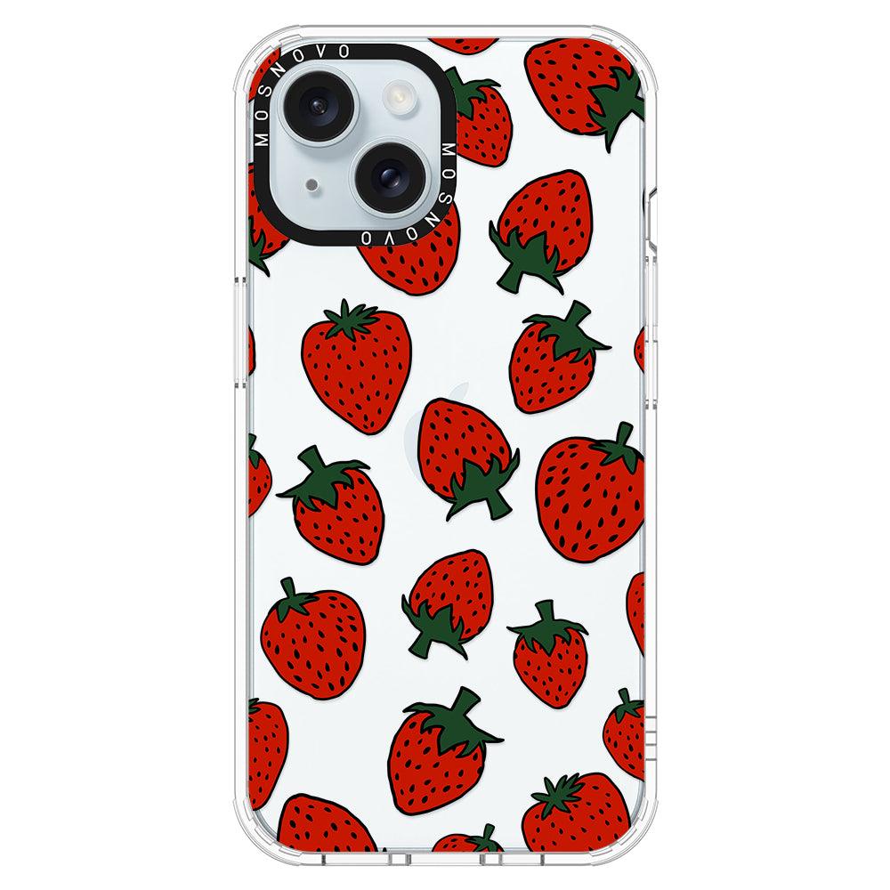 Red Strawberry Phone Case - iPhone 15 Case - MOSNOVO