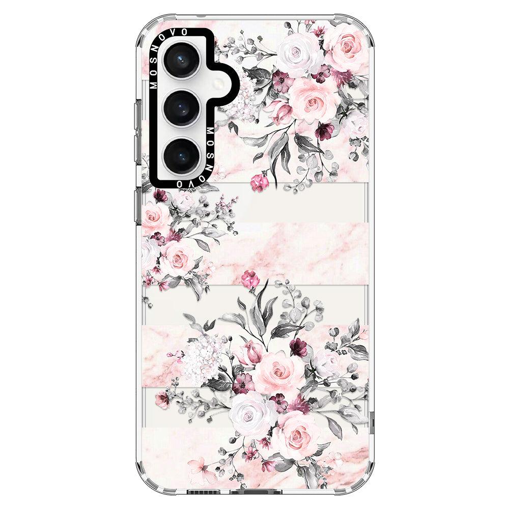 Pink Flower Marble Phone Case - Samsung Galaxy S23 FE Case