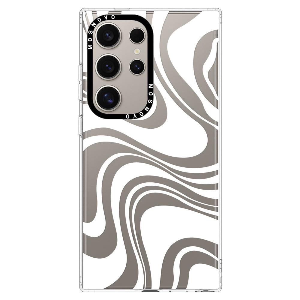 White Swirl Phone Case - Samsung Galaxy S24 Ultra Case - MOSNOVO