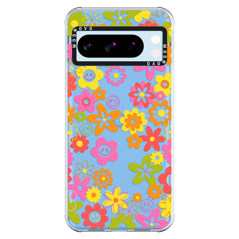 70's Groovy Floral Phone Case - Google Pixel 8 Pro Case - MOSNOVO