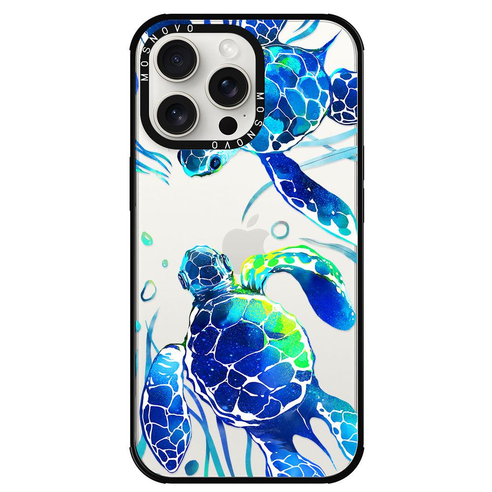 Blue Sea Turtle Phone Case - iPhone 15 Pro Max Case - MOSNOVO