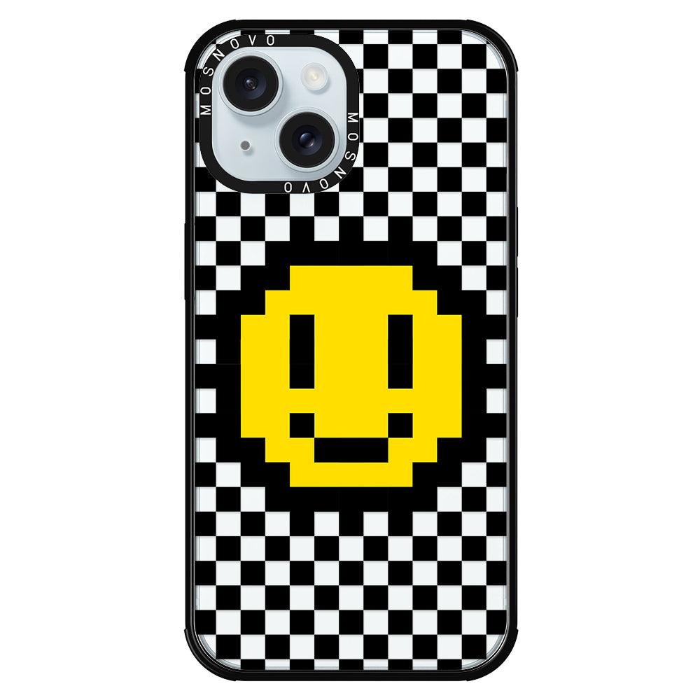 Smile Checkered Phone Case - iPhone 15 Case - MOSNOVO