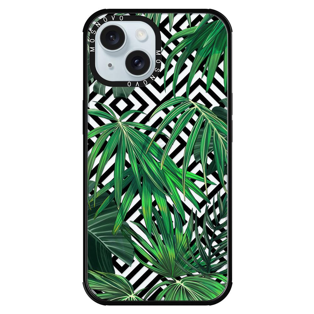 Areca Palm Pattern Phone Case - iPhone 15 Plus Case - MOSNOVO