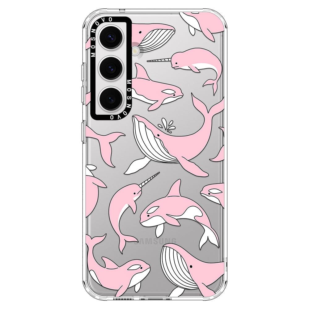 Pink Whales Phone Case - Samsung Galaxy S24 Plus Case