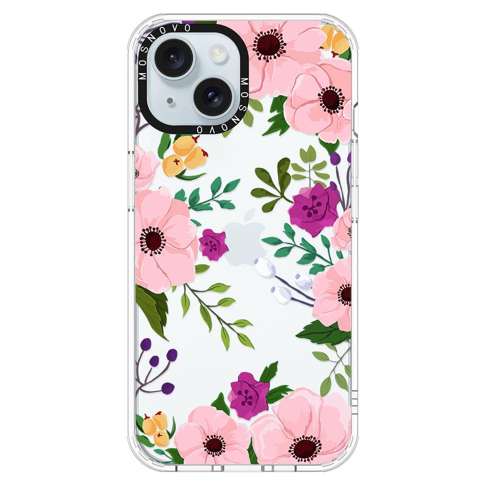 Watercolor Floral Phone Case - iPhone 15 Plus Case - MOSNOVO