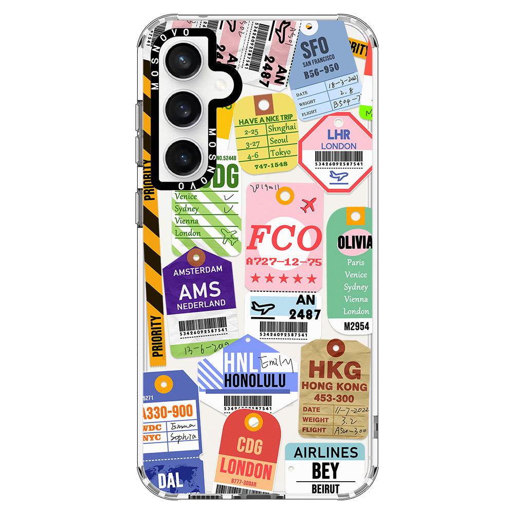 Air Ticket Labels Phone Case - Samsung Galaxy S23 FE Case