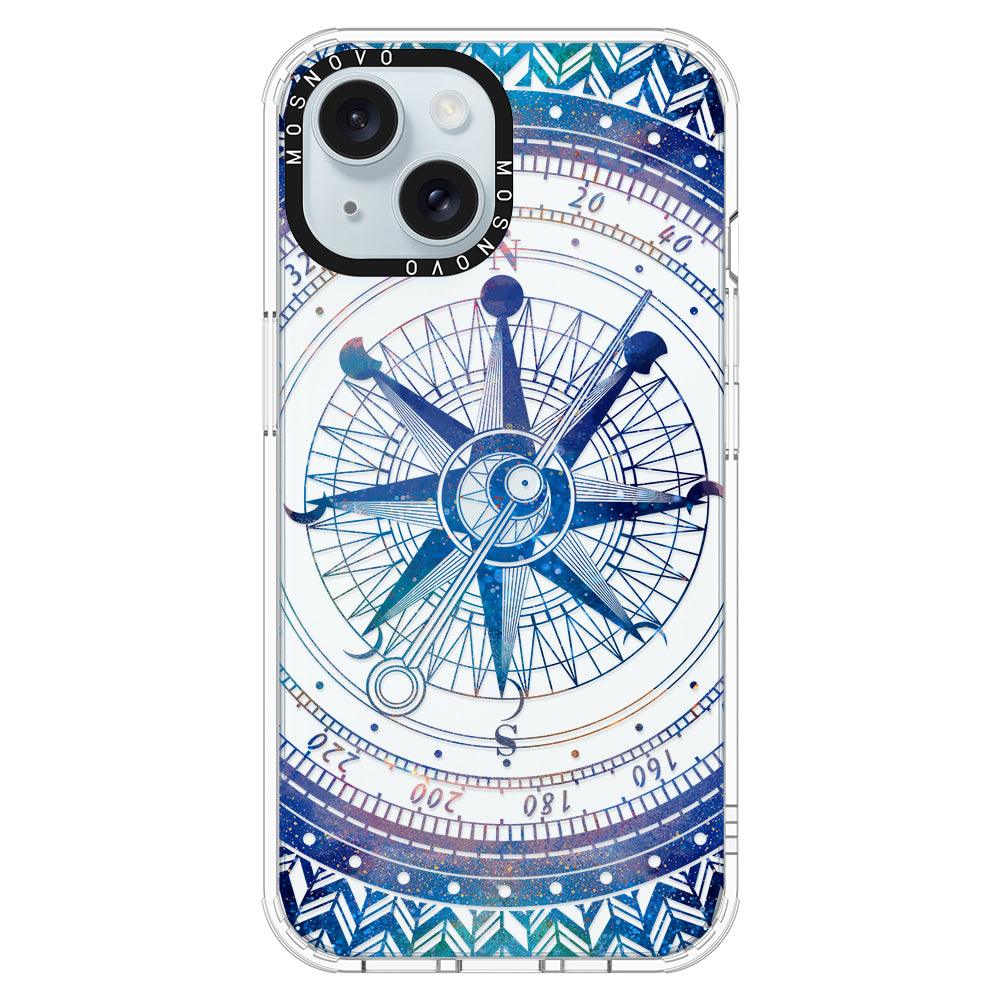 Galaxy Compass Phone Case - iPhone 15 Case Clear