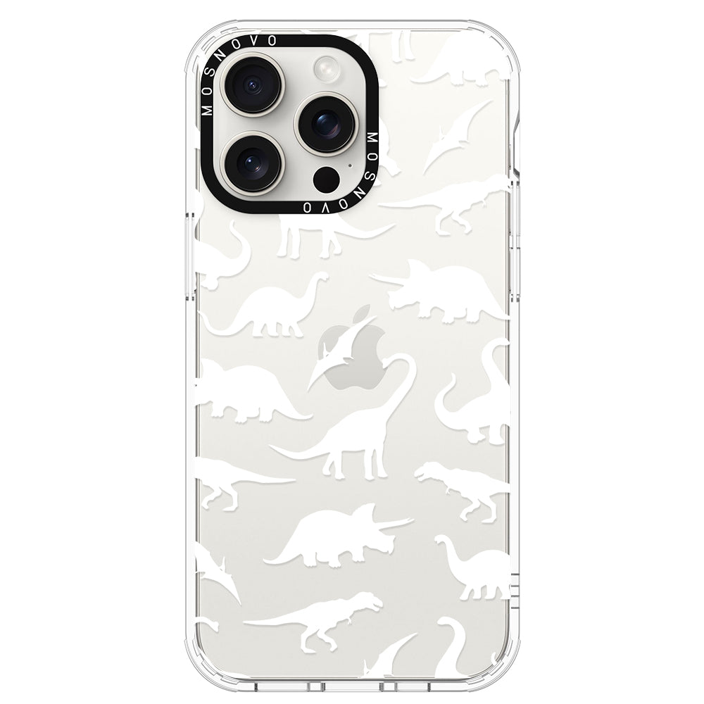 White Dinosaur Phone Case - iPhone 15 Pro Max Case - MOSNOVO