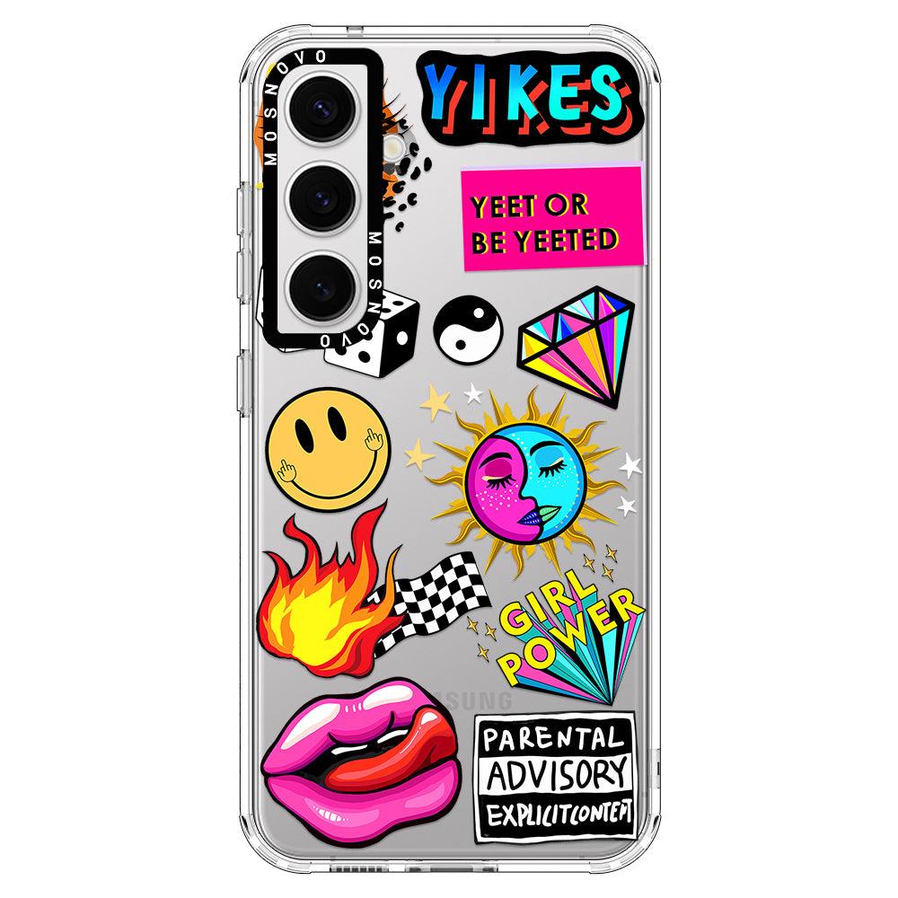 Funky Stickers Phone Case - Samsung Galaxy S24 Case - MOSNOVO