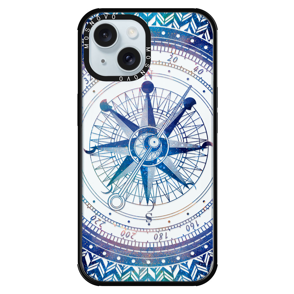 Galaxy Compass Phone Case - iPhone 15 Case Black