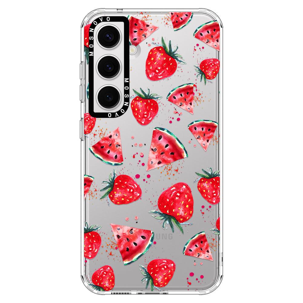 Watermelon and Strawberry Phone Case - Samsung Galaxy S24 Plus Case - MOSNOVO