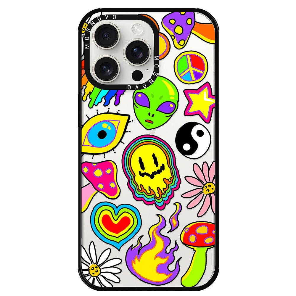 Hippie Rainbow Face Love Phone Case - iPhone 15 Pro Max Case - MOSNOVO