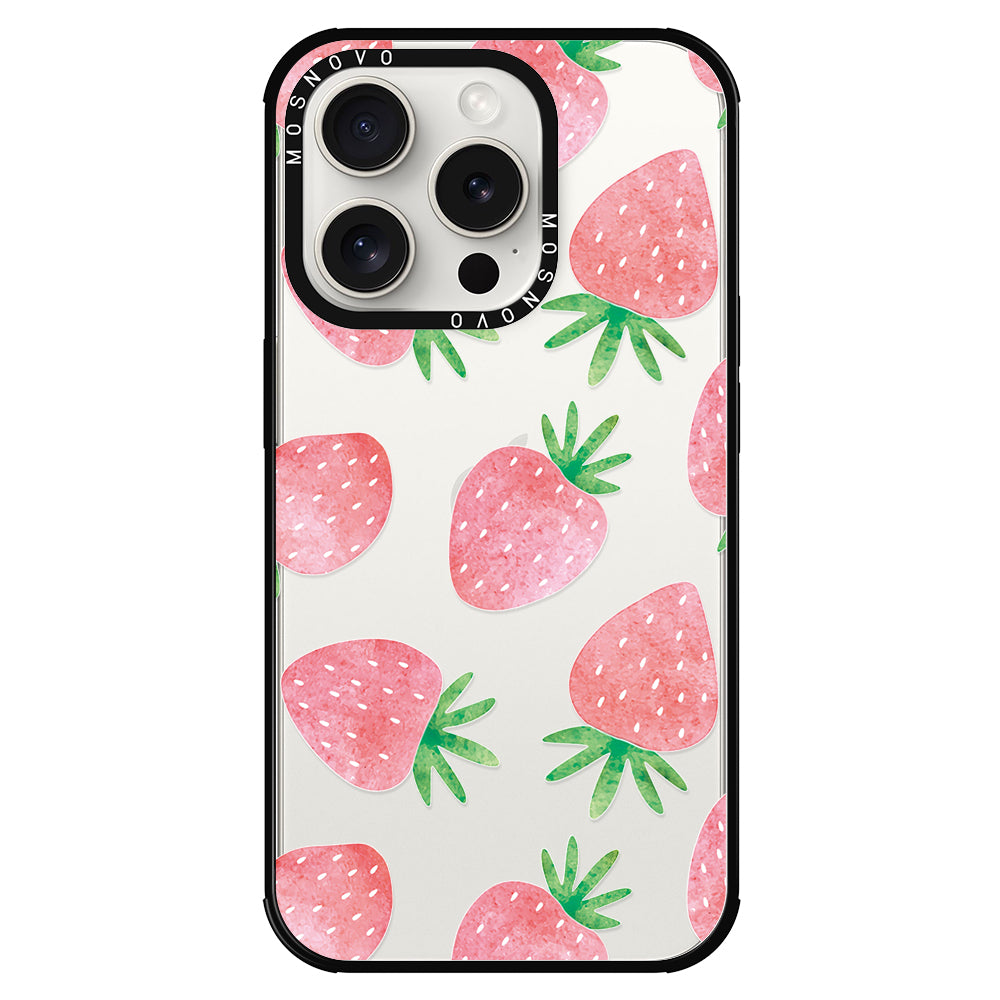 Pastel Strawberry Phone Case - iPhone 15 Pro Case - MOSNOVO