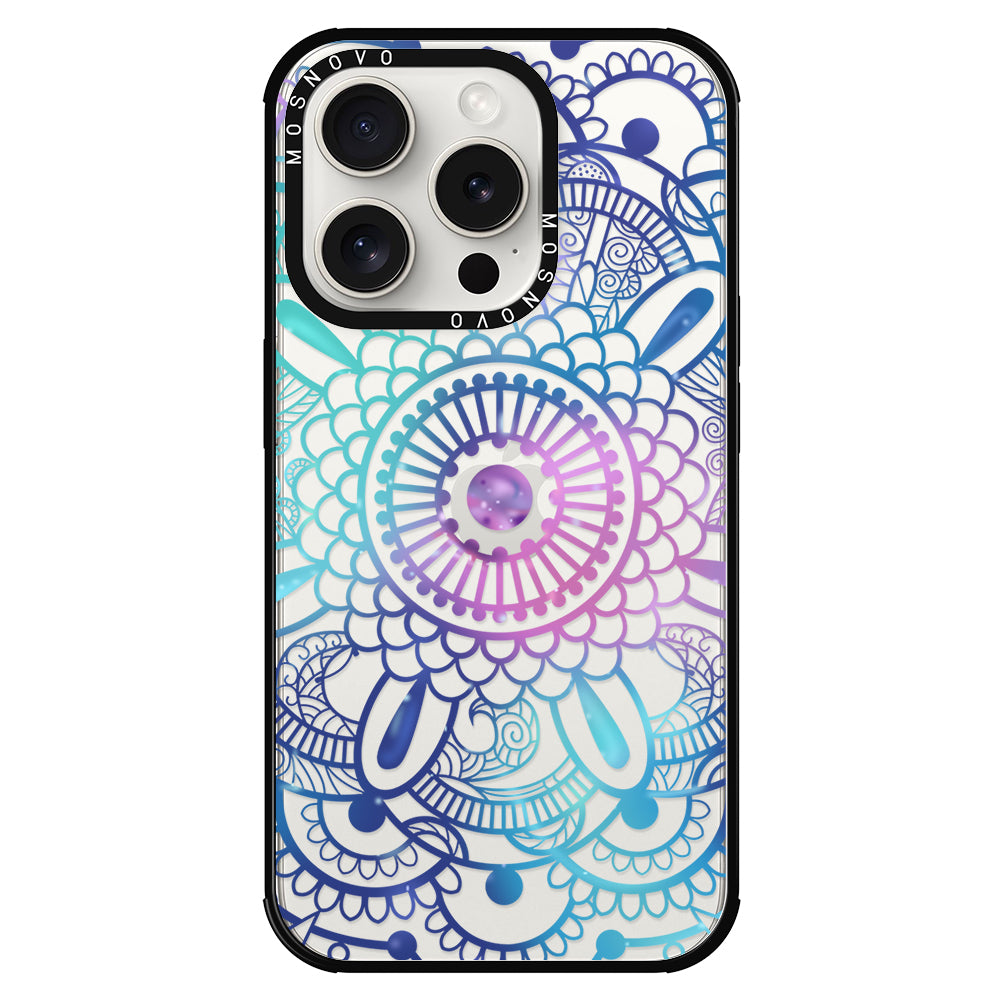 Violet Blue Mandala Phone Case - iPhone 15 Pro Case - MOSNOVO