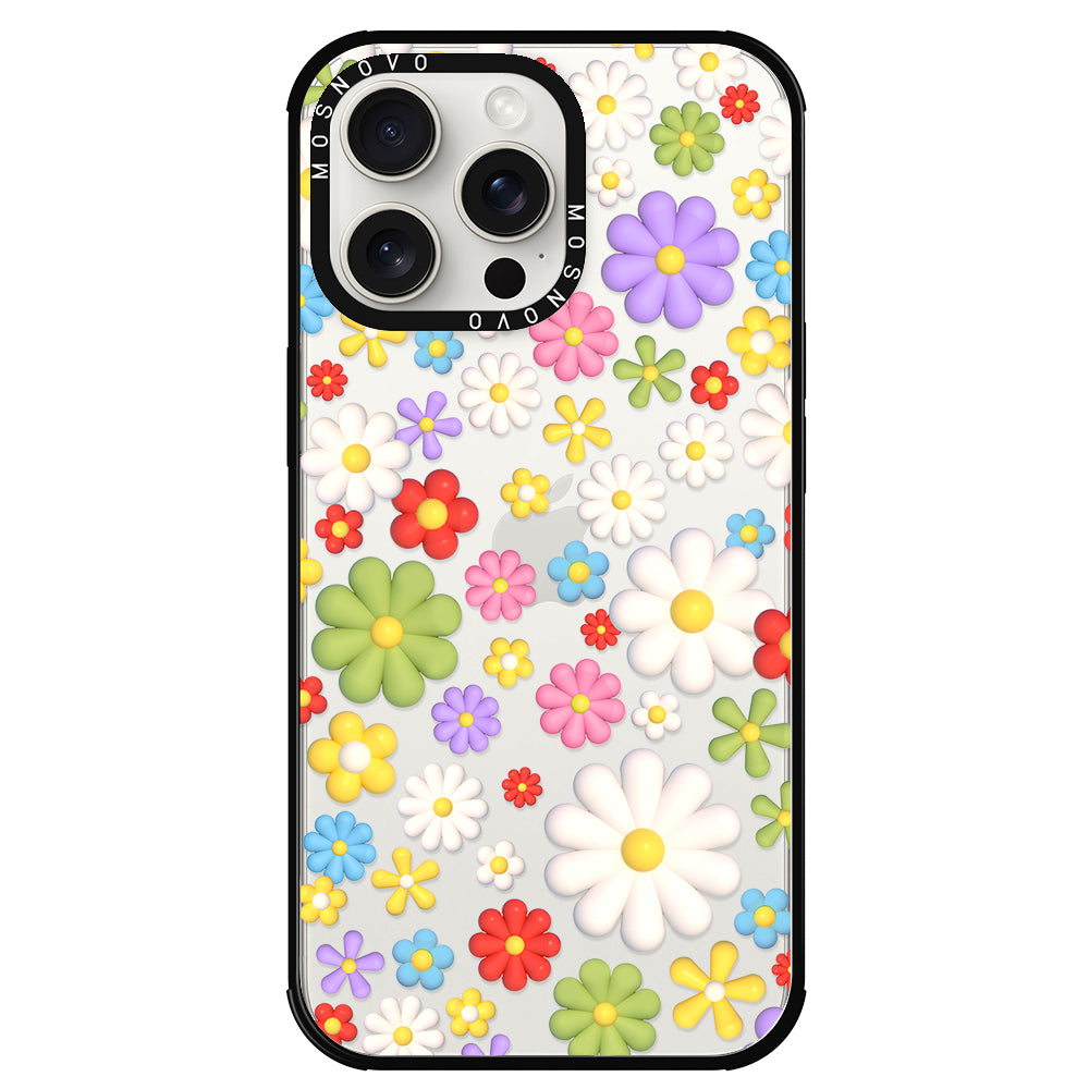 3D Flowers Phone Case - iPhone 15 Pro Max Case - MOSNOVO