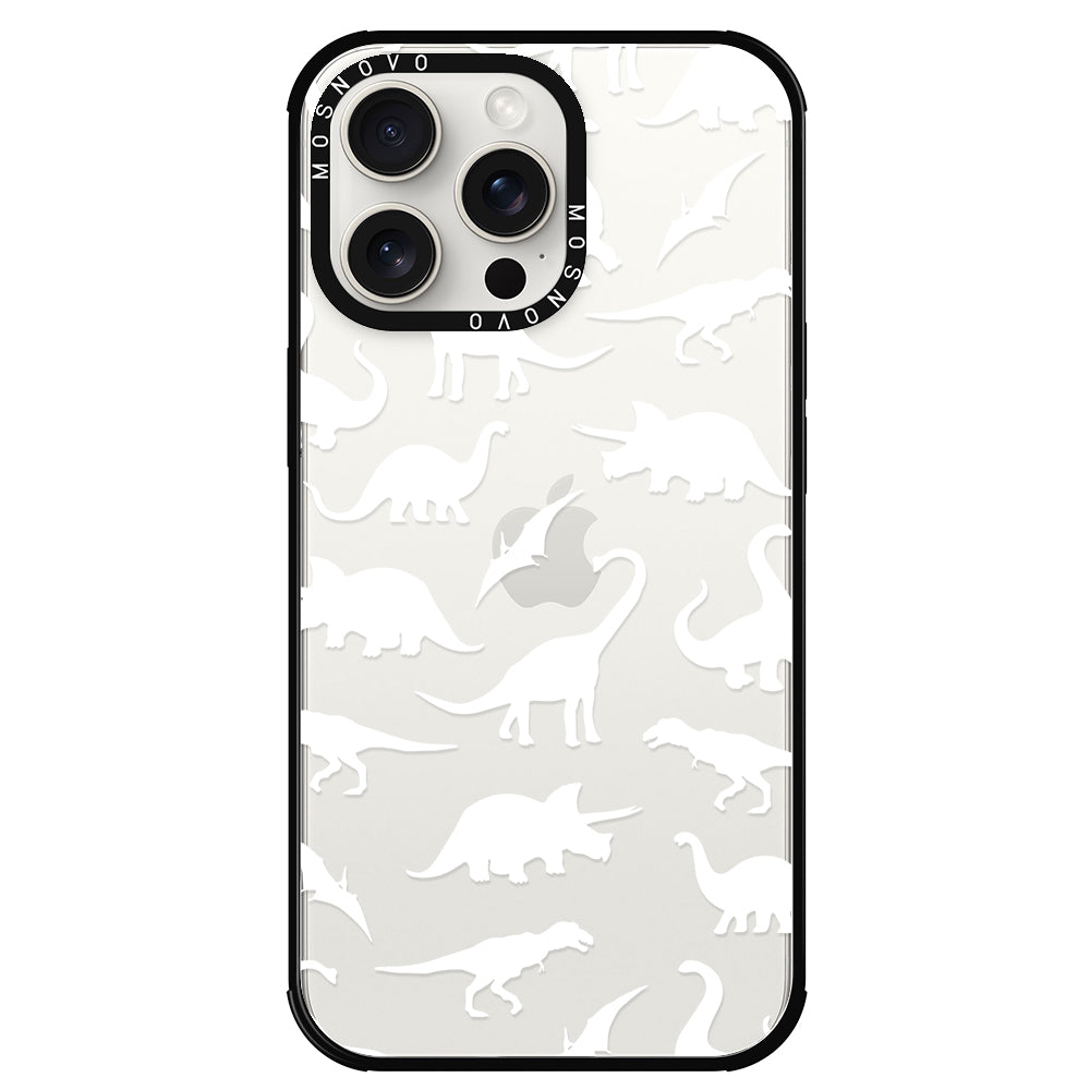 White Dinosaur Phone Case - iPhone 15 Pro Max Case - MOSNOVO