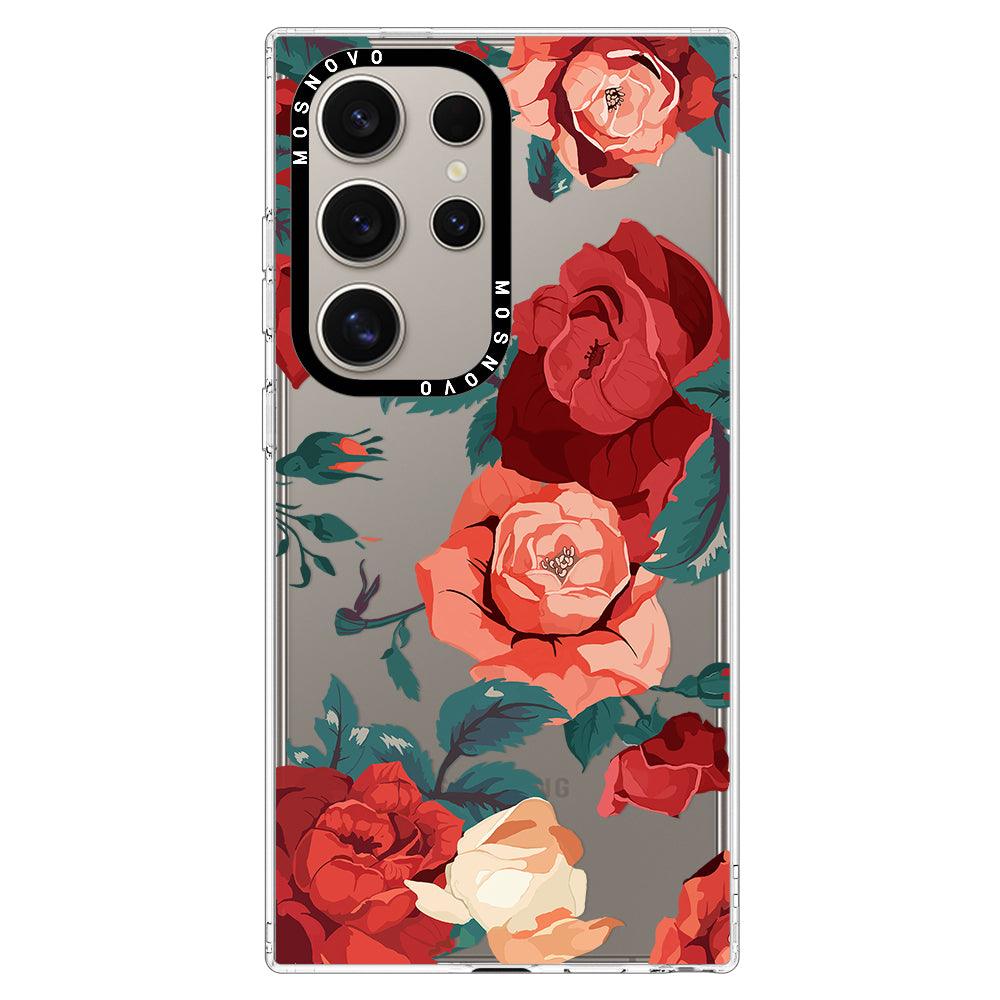 Vintage Red Rose Phone Case - Samsung Galaxy S24 Ultra Case - MOSNOVO