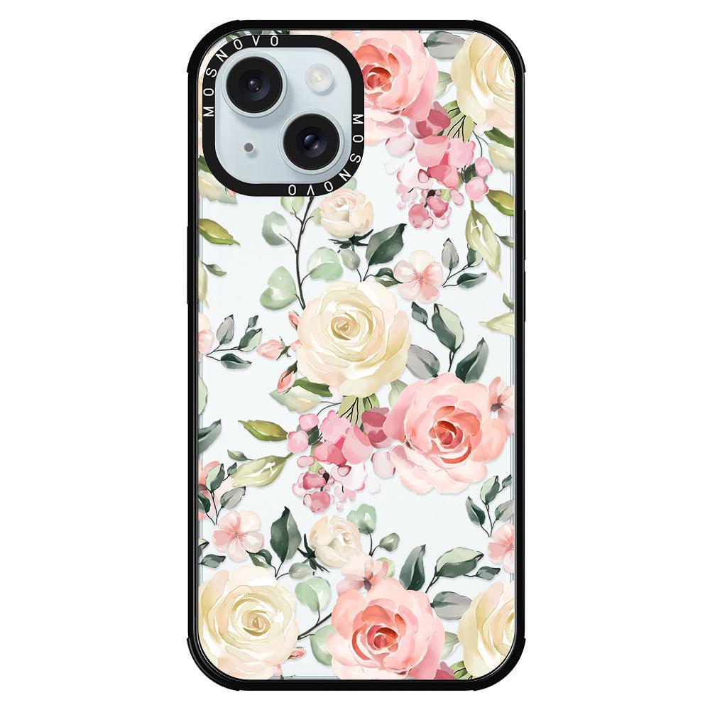 Watercolor Flower Floral Phone Case - iPhone 15 Case - MOSNOVO