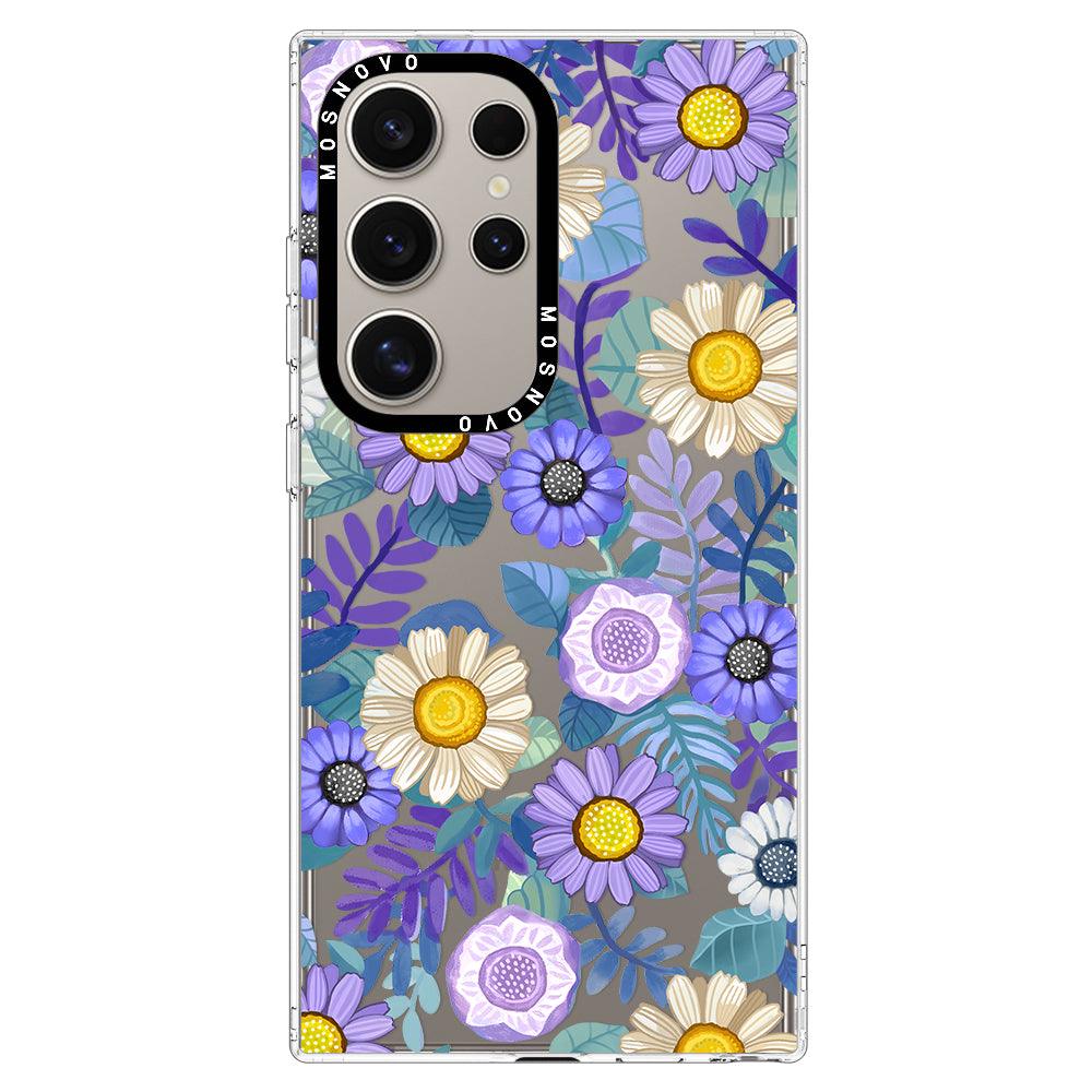 Purple Floral Phone Case - Samsung Galaxy S24 Ultra Case - MOSNOVO