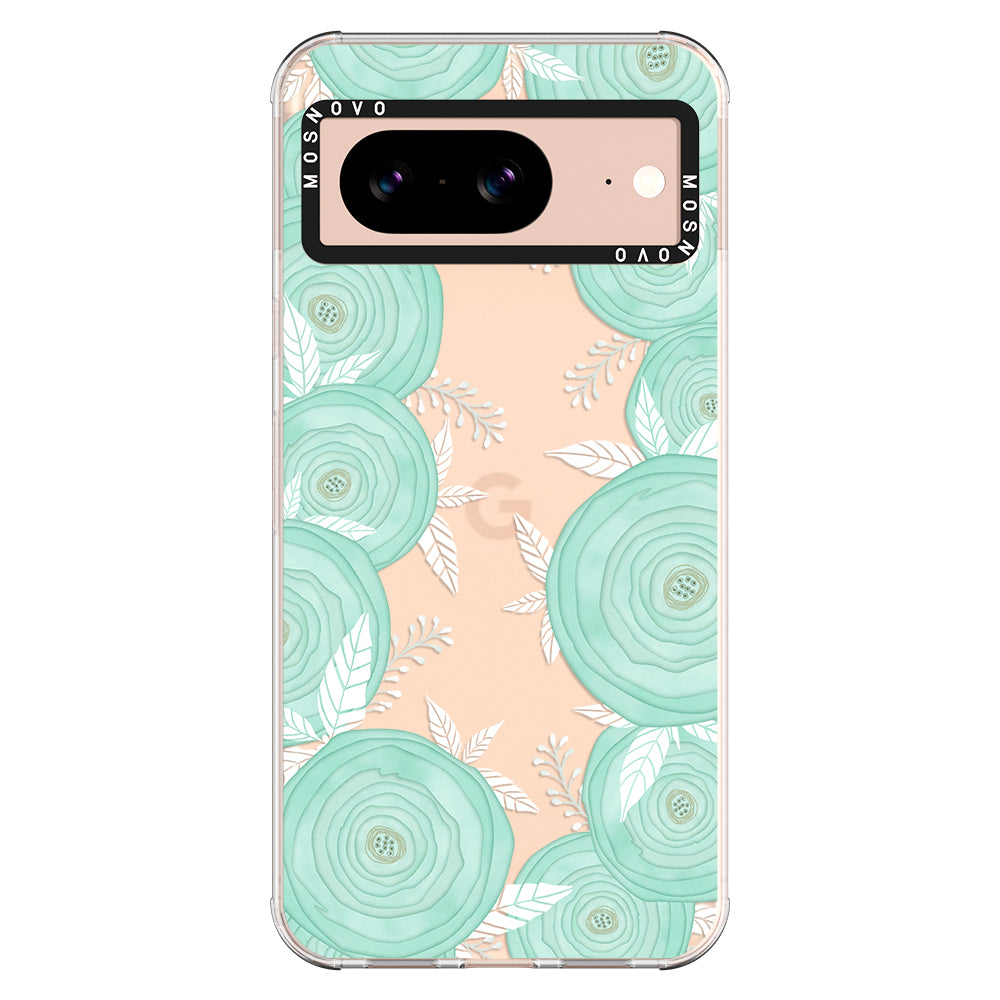 Mint Flower Phone Case - Google Pixel 8 Case - MOSNOVO