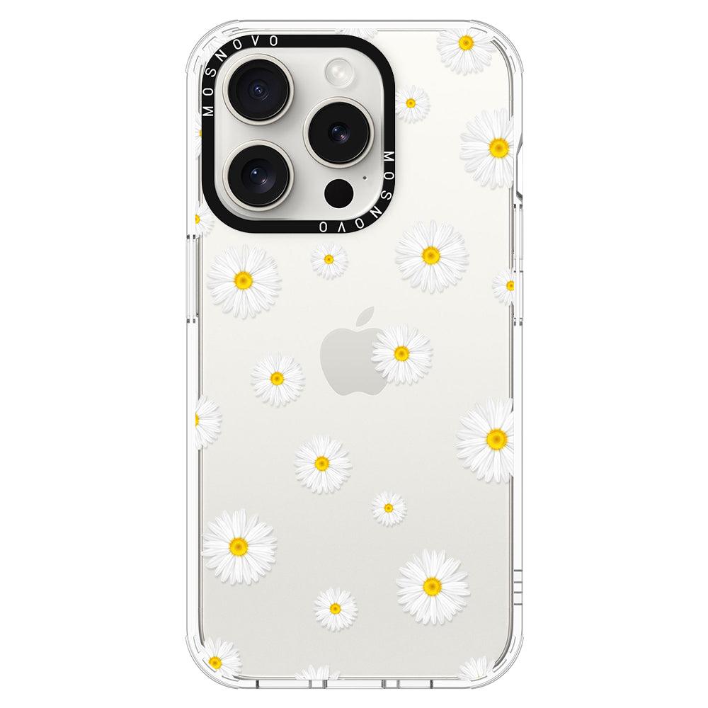 White Daisy Phone Case - iPhone 15 Pro Case - MOSNOVO