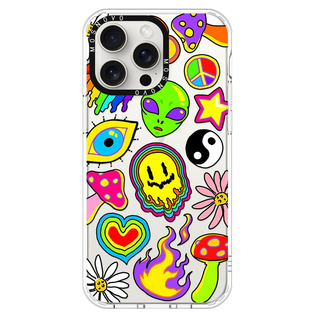 Hippie Rainbow Face Love Phone Case - iPhone 15 Pro Max Case - MOSNOVO