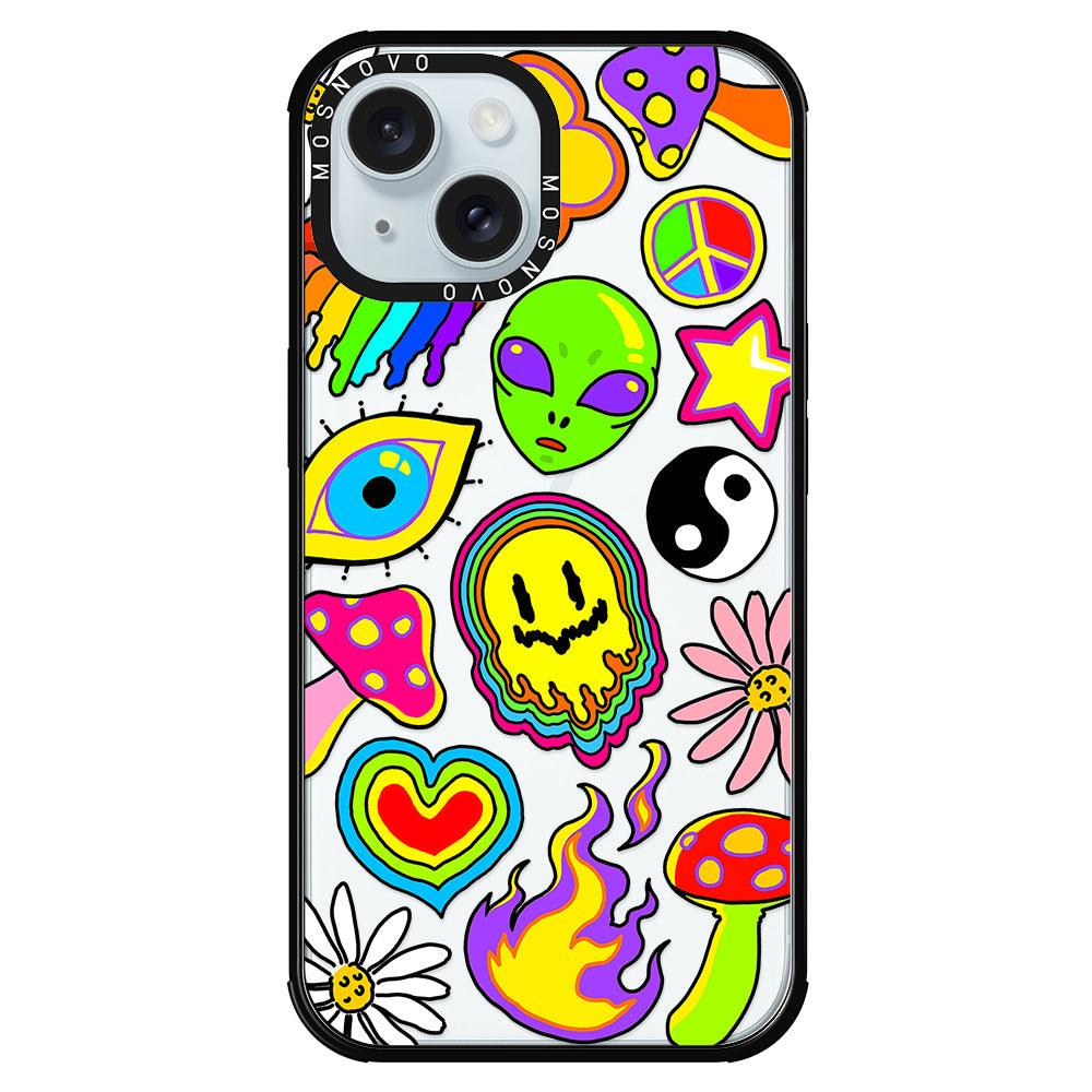 Hippie Rainbow Face Love Phone Case - iPhone 15 Case - MOSNOVO