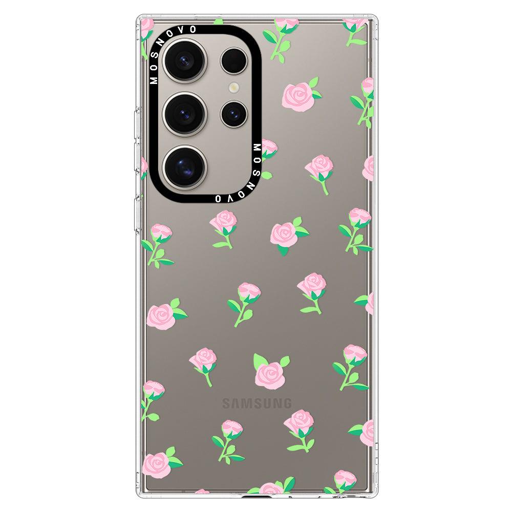 Little Pink Rose Phone Case - Samsung Galaxy S24 Ultra Case - MOSNOVO