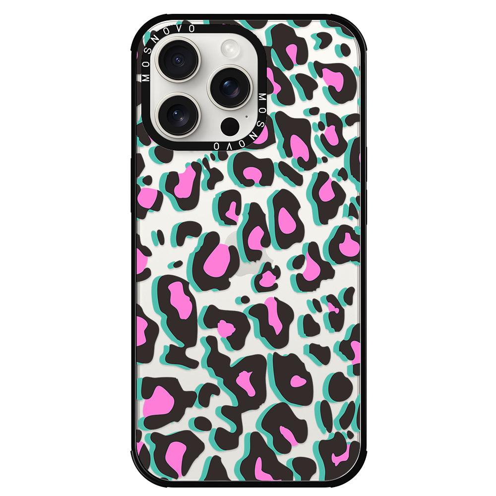 Hot Pink Leopard Print Phone Case - iPhone 15 Pro Max Case - MOSNOVO