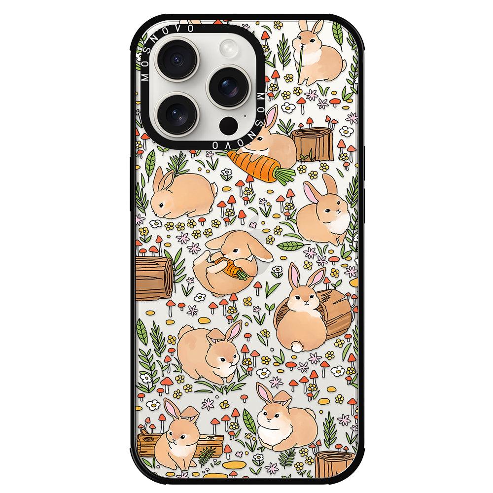 Cute Bunny Garden Phone Case - iPhone 15 Pro Max Case - MOSNOVO