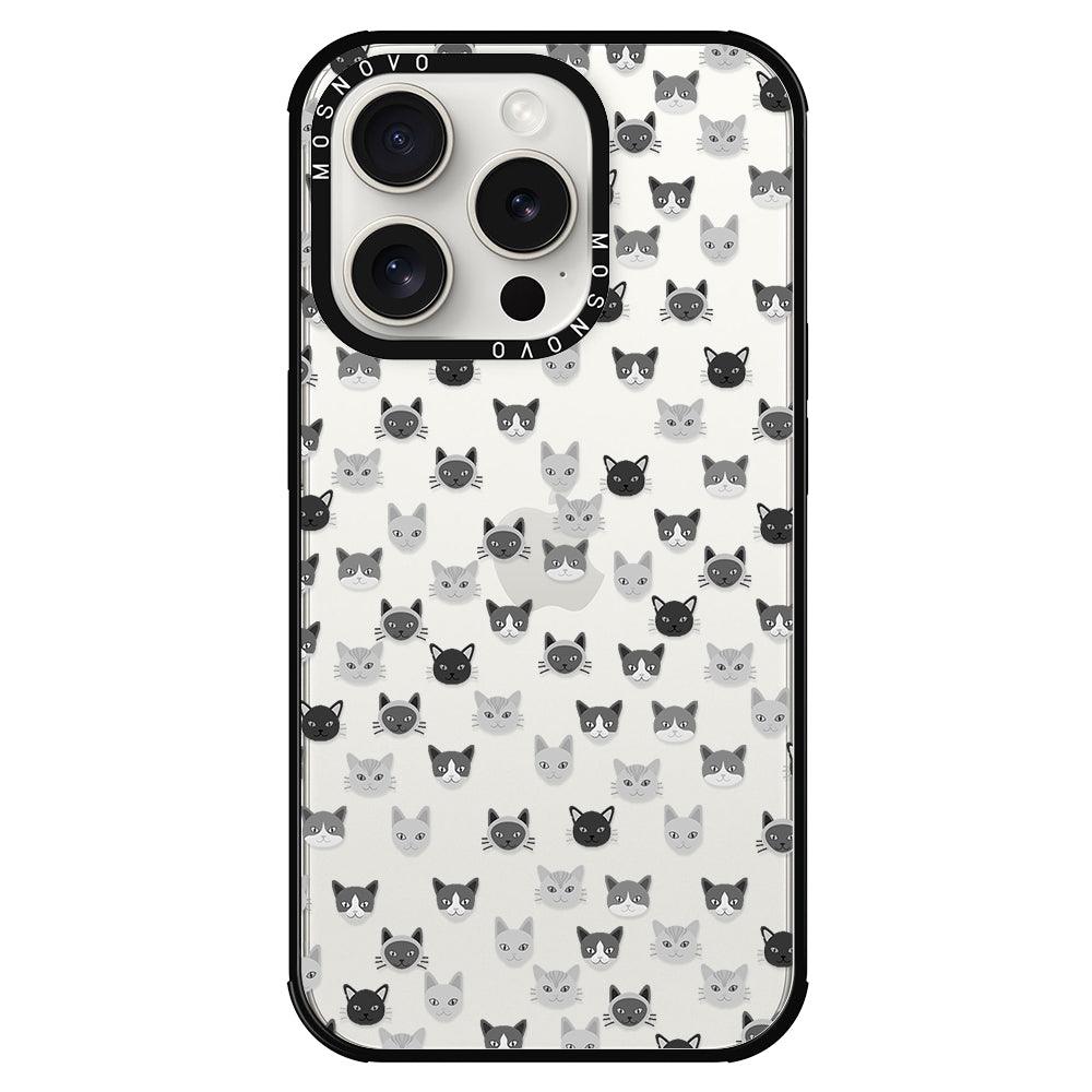 Cats Head Phone Case - iPhone 15 Pro Case - MOSNOVO