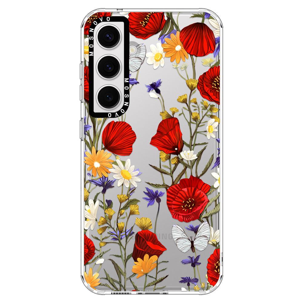 Poppy Floral Phone Case - Samsung Galaxy S24 Case - MOSNOVO