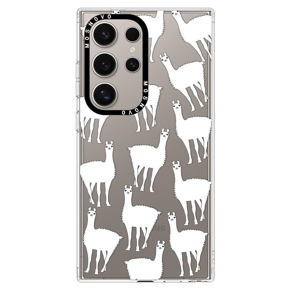 White Llama Phone Case - Samsung Galaxy S24 Ultra Case - MOSNOVO