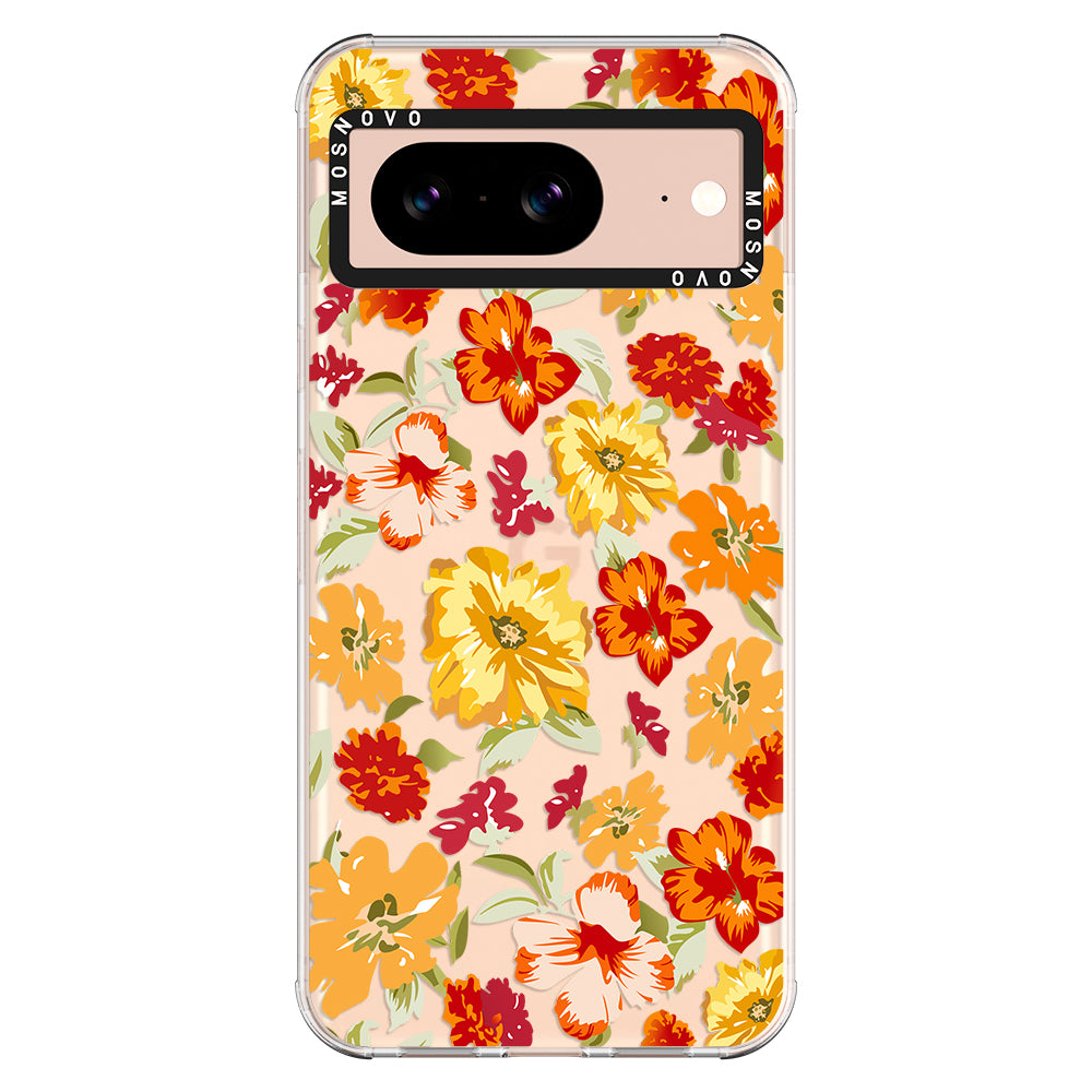 70s Boho Yellow Flower Phone Case - Google Pixel 8 Case - MOSNOVO