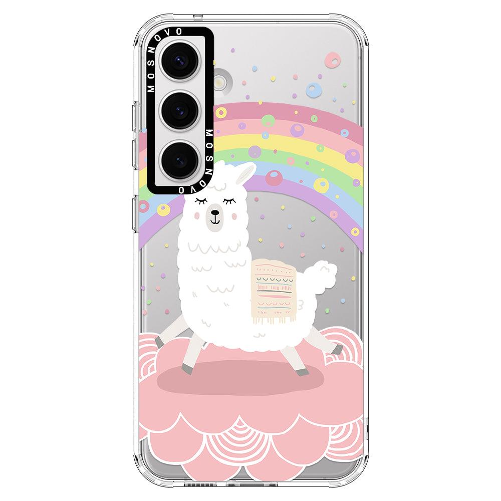 Pastel Rainbow Llama Phone Case - Samsung Galaxy S24 Case - MOSNOVO