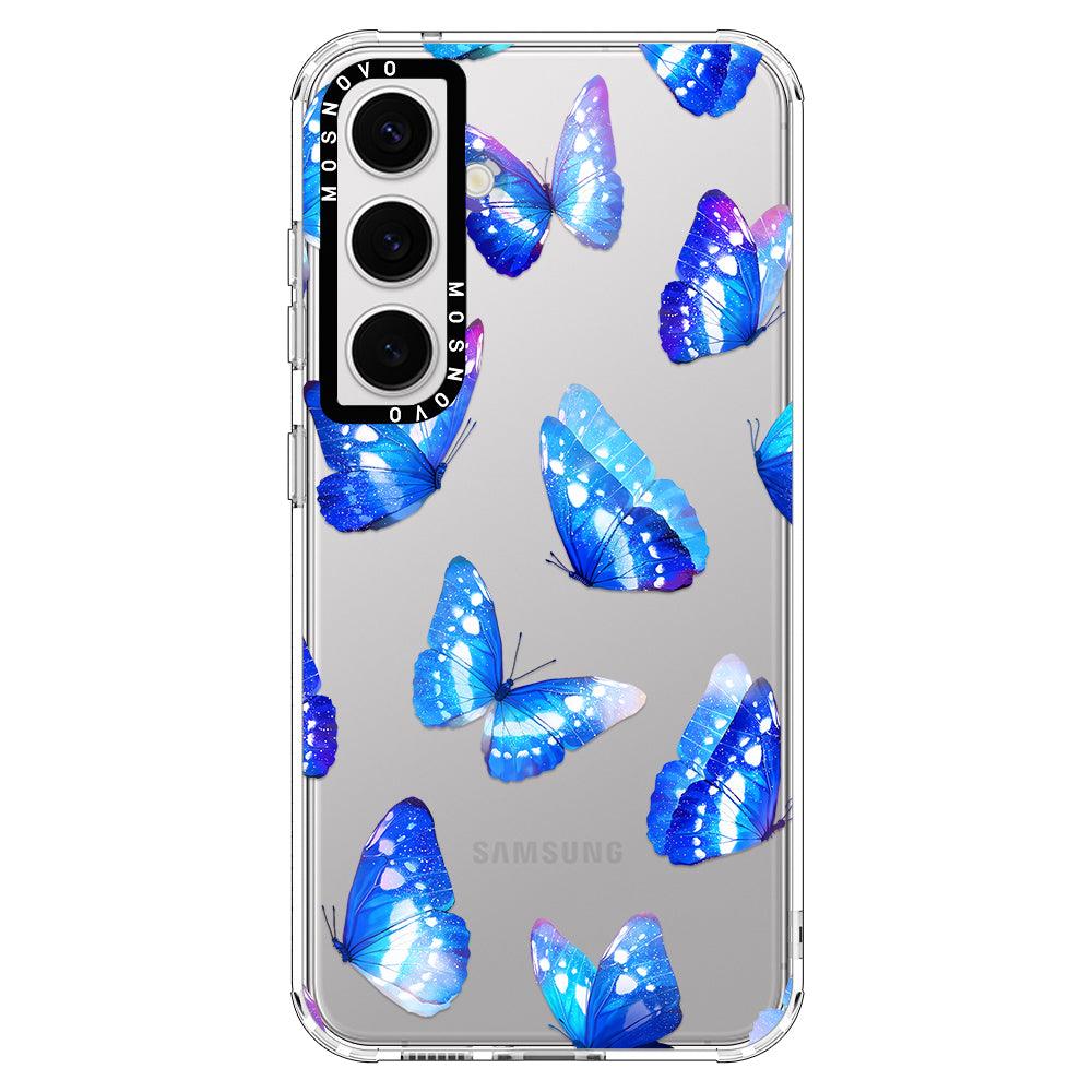 Blue Butterflies Phone Case - Samsung Galaxy S24 Plus Case - MOSNOVO