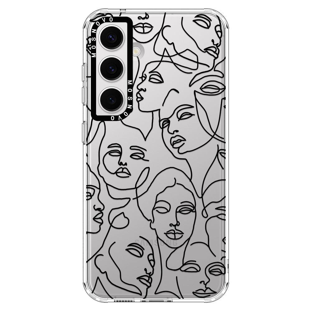 Abstract Face Line Art Phone Case - Samsung Galaxy S24 Plus Case - MOSNOVO