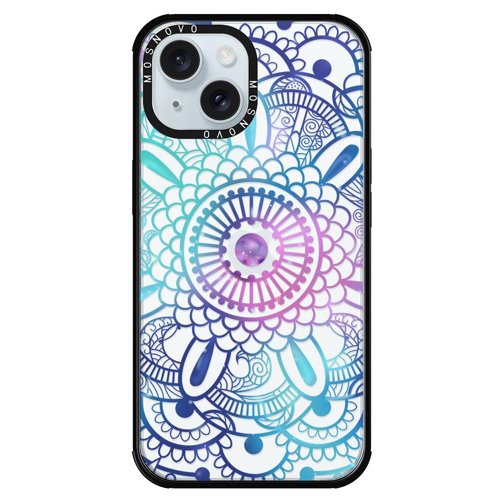 Violet Blue Mandala Phone Case - iPhone 15 Plus Case - MOSNOVO